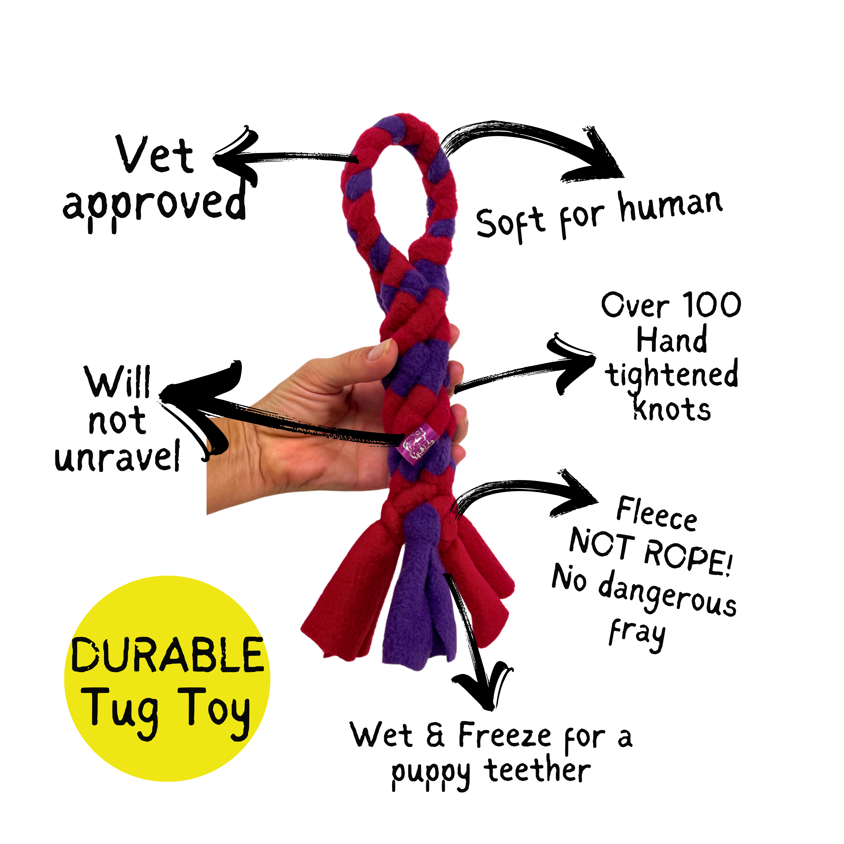 3-in-1 Bundle Enrichment Tube for Dogs - Tug Toy, Treat Dispenser & Snuffle Ball