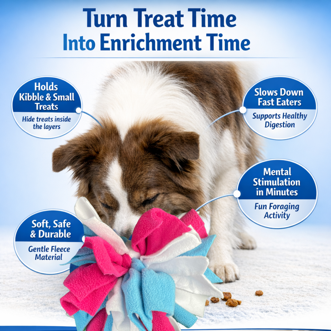 3-in-1 Bundle Enrichment Tube for Dogs - Tug Toy, Treat Dispenser & Snuffle Ball