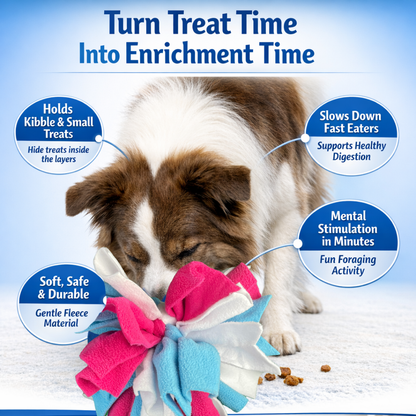 3-in-1 Bundle Enrichment Tube for Dogs - Tug Toy, Treat Dispenser & Snuffle Ball
