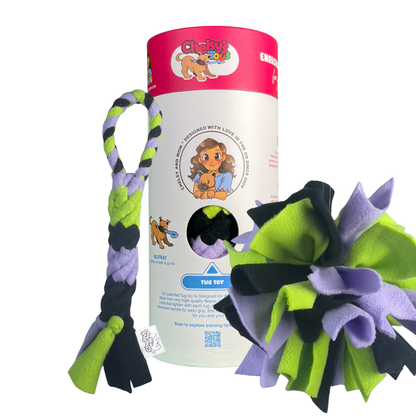 3-in-1 Bundle Enrichment Tube for Dogs - Tug Toy, Treat Dispenser & Snuffle Ball